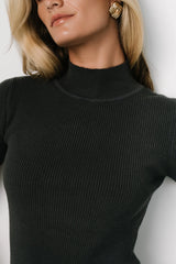 Edie Mock Neck Top | Deep Slate Blue