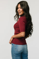 Liel Ribbed Top | Wine