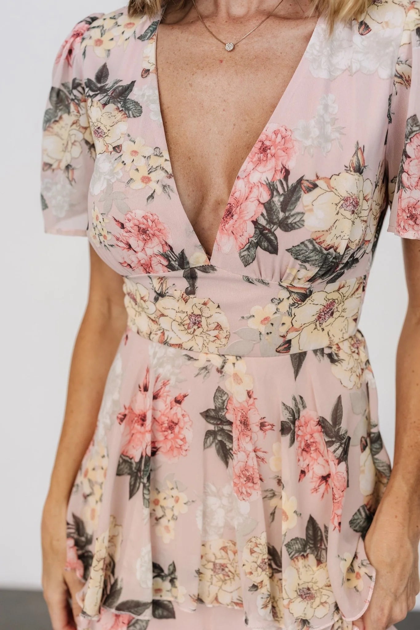 Montaigne Ruffle Maxi Dress | Pale Blush Floral