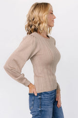 Padma Shimmer Sweater Top | Latte