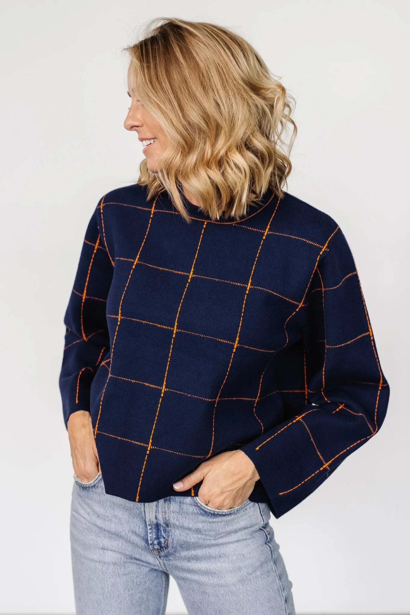 Remington Sweater | Navy + Orange