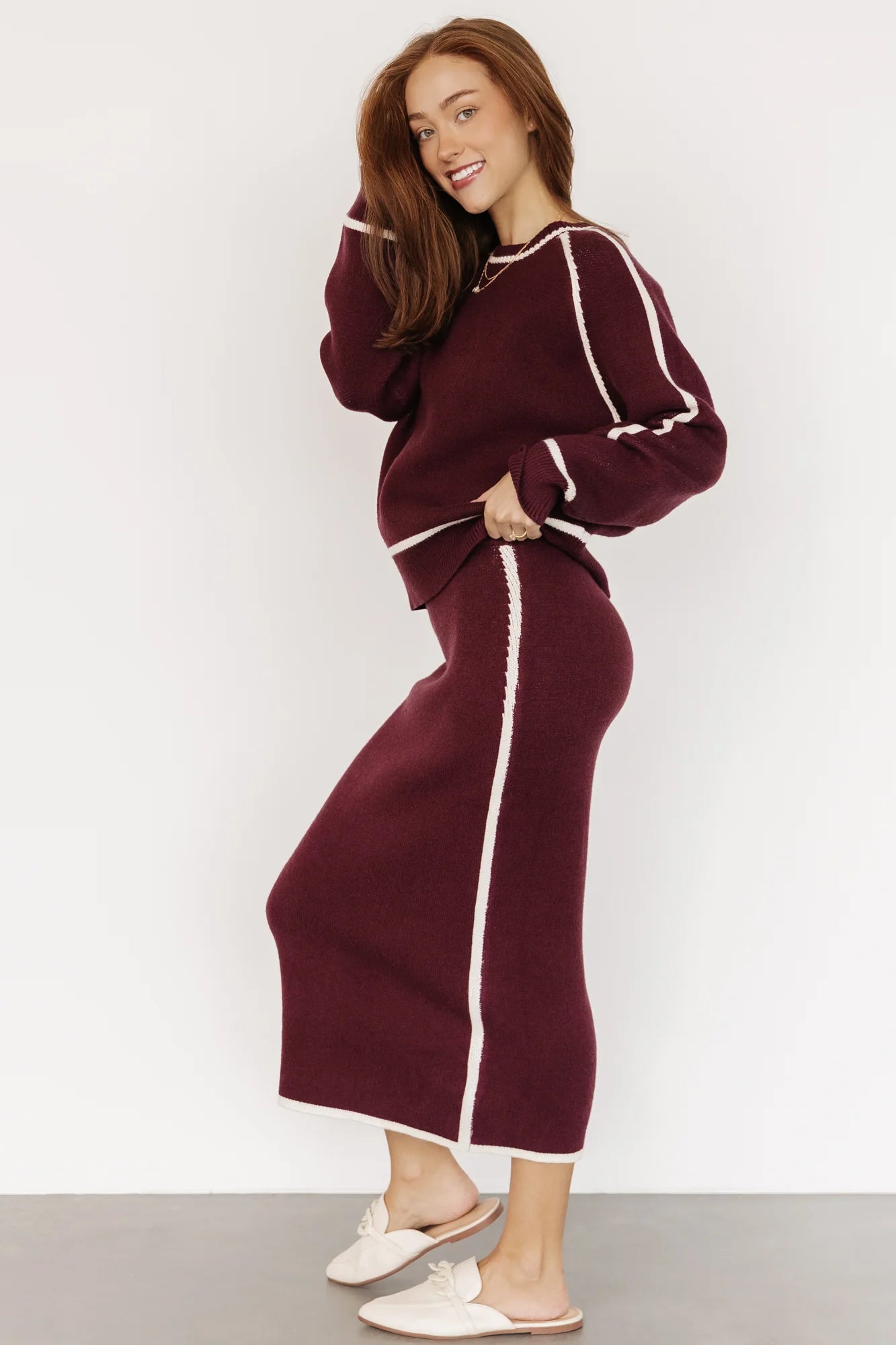 Ava Knit Sweater | Wine