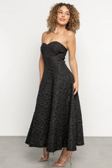 Selene Strapless Midi Dress | Black