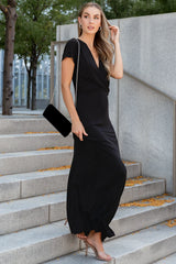 Annaeli Cross Front Maxi Dress | Black