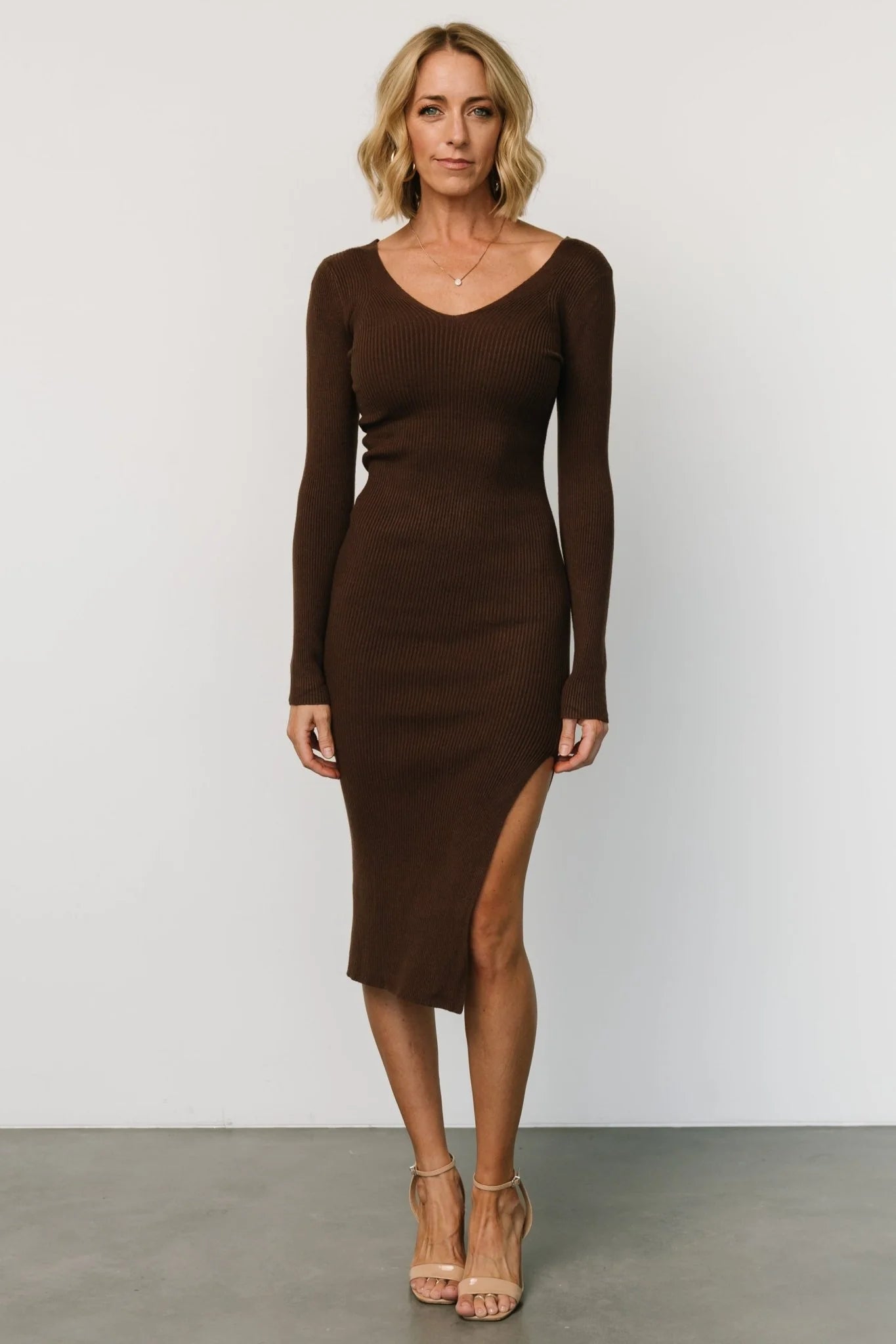 Tacey Midi Dress | Coffee