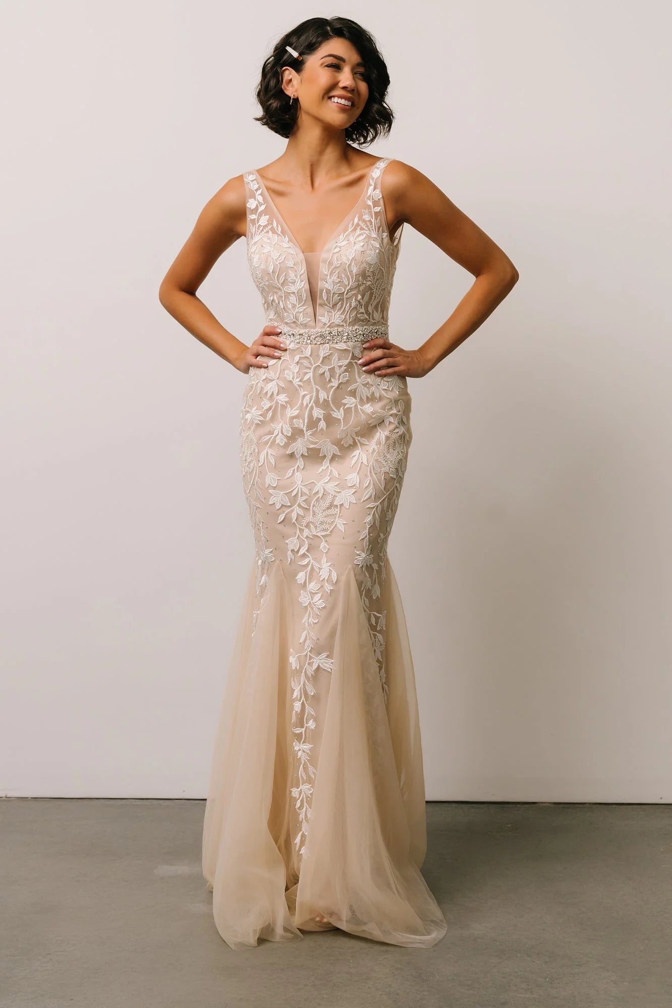 Fleurette Bridal Gown | Beige + Ivory