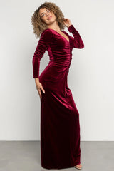 Kourtney Velvet Maxi Dress | Wine