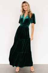 Artemis Velvet Maxi Dress | Emerald