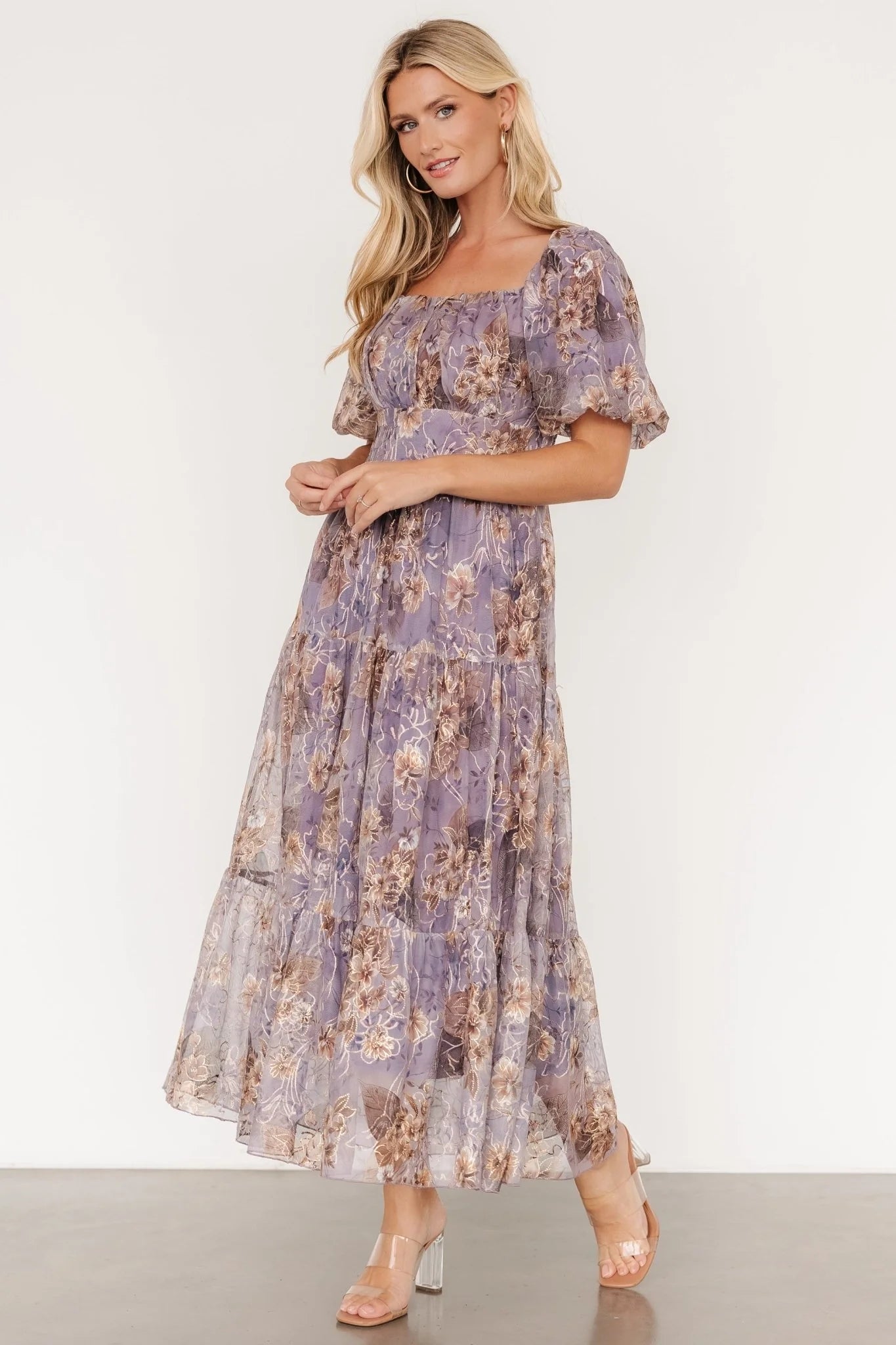 Annabeth Midi Dress | Lavender Floral