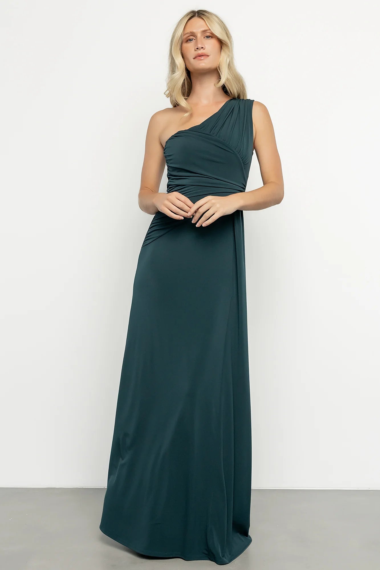 Adrianna One Shoulder Gown | Deep Topaz