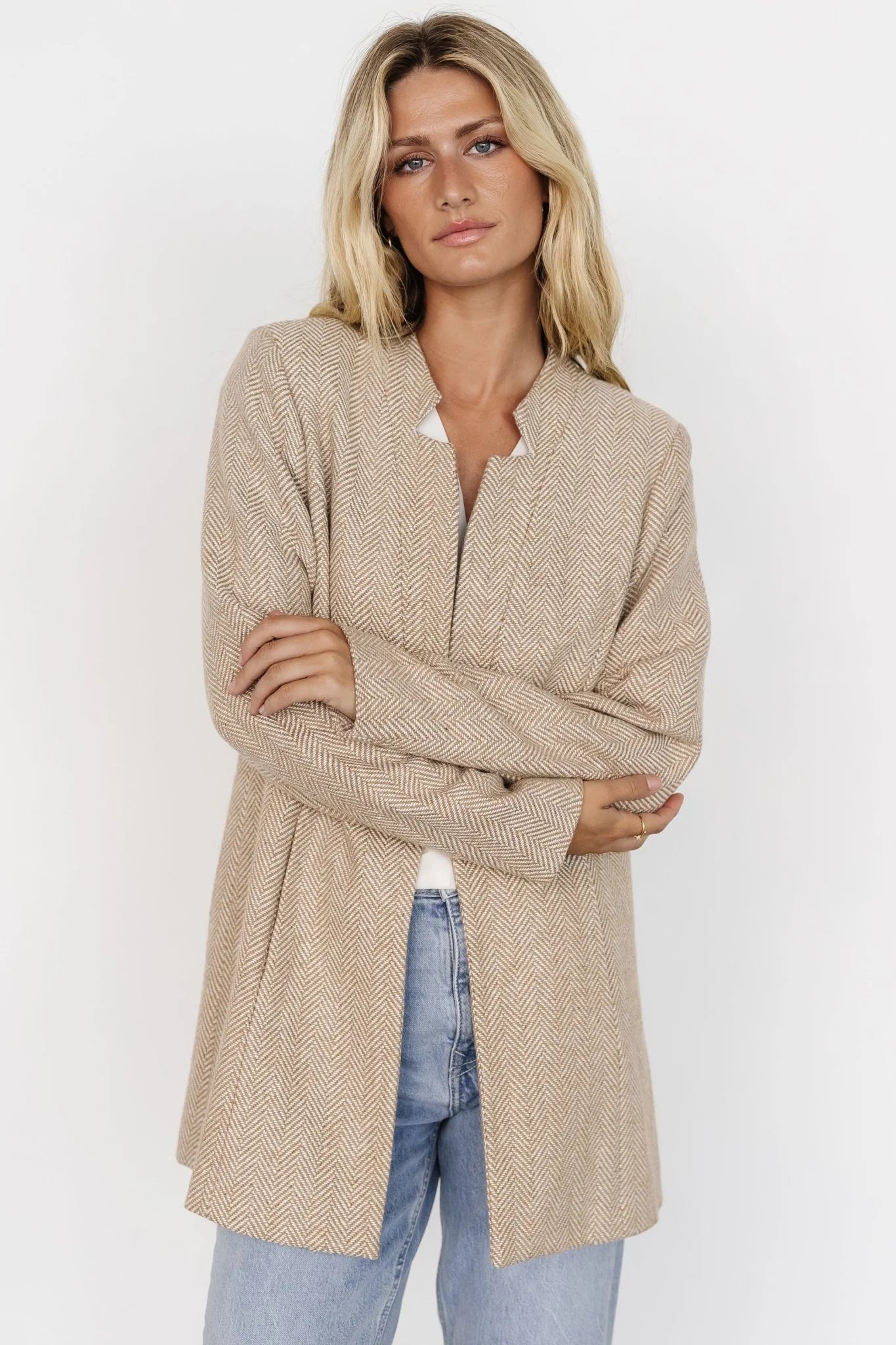 Stratford Open Front Blazer | Natural