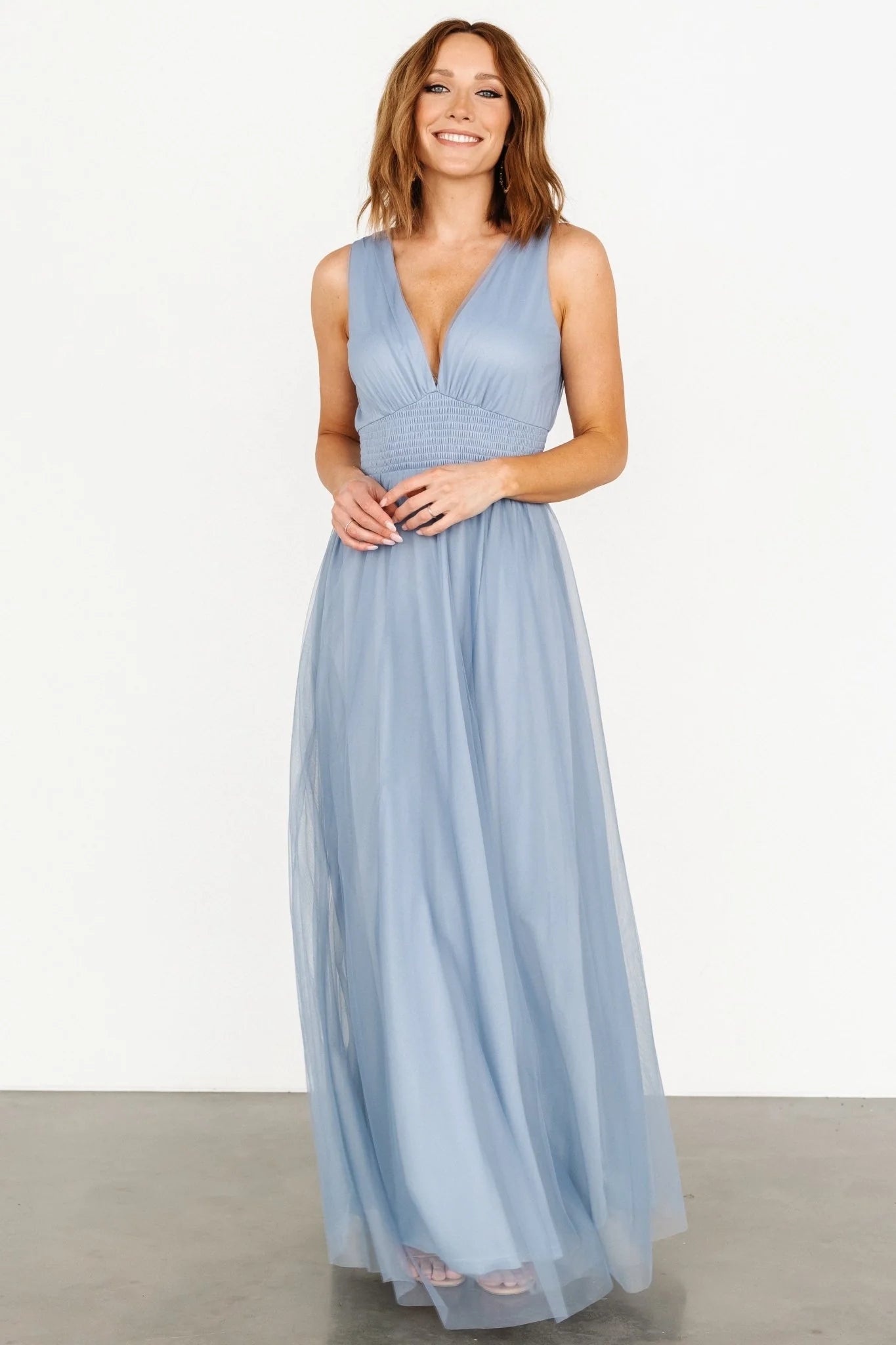 Kamila Tulle Maxi Dress | Whisper Blue