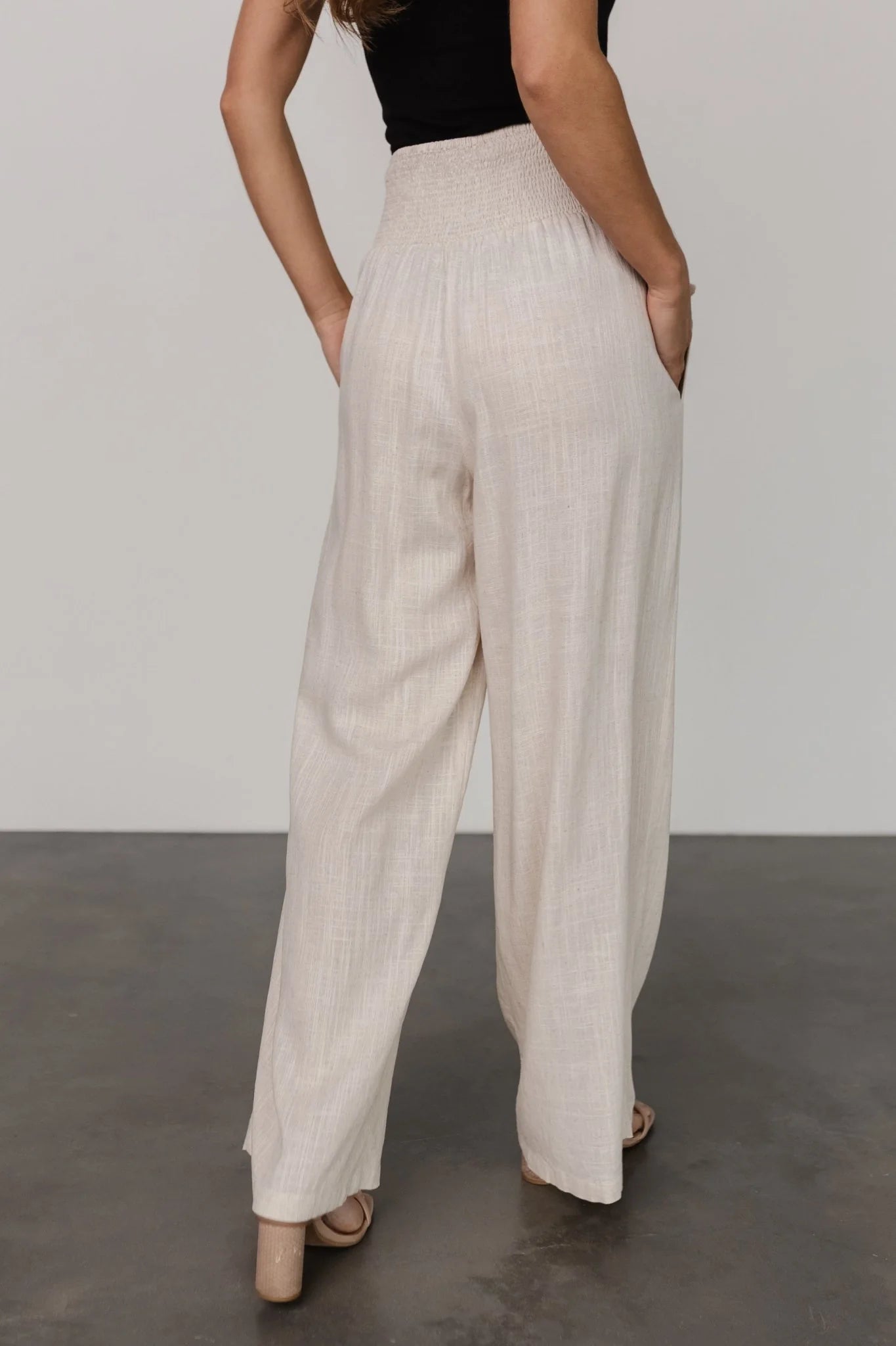 Parvati Smocked Waist Pants | Natural