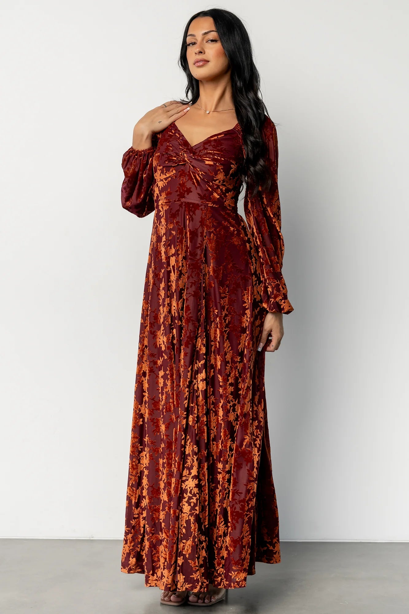 Aurora Velvet Maxi Dress | Clove + Copper Floral
