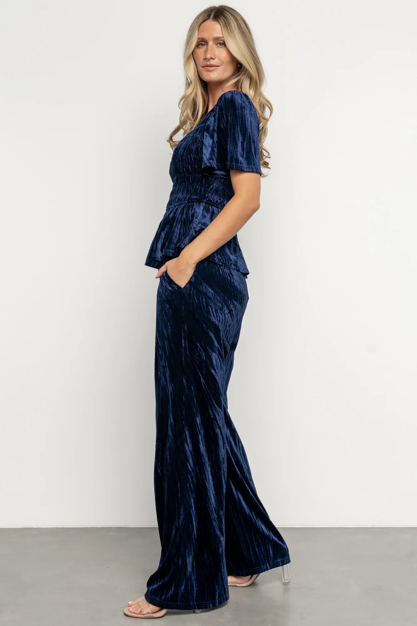 Elin Velvet Set | Navy