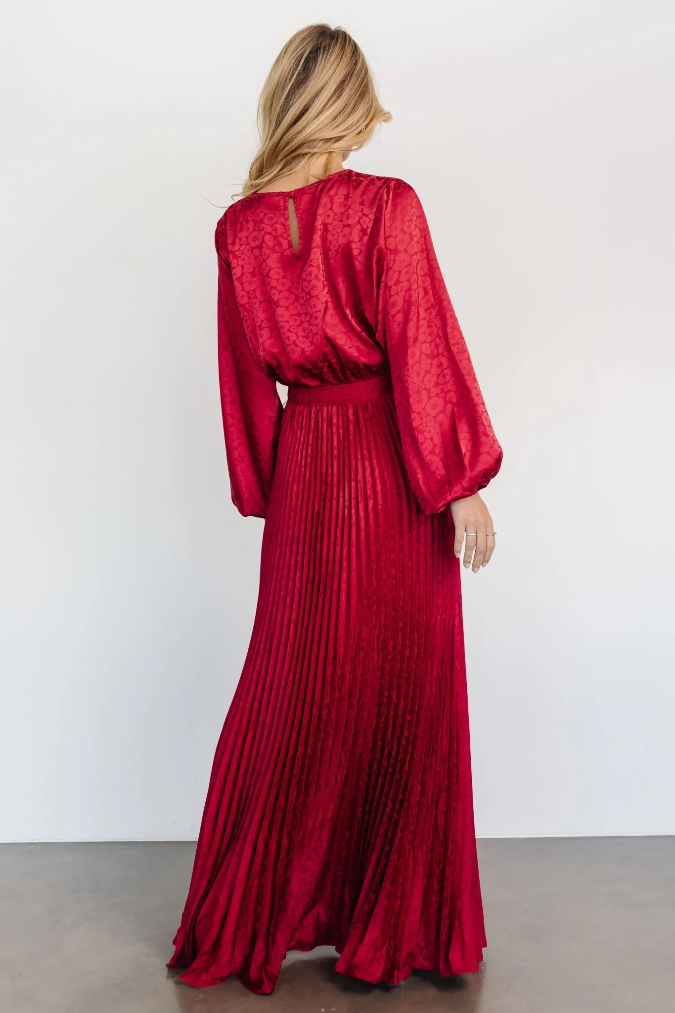 Marva Pleated Maxi Dress | Wine