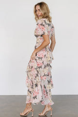 Montaigne Ruffle Maxi Dress | Pale Blush Floral