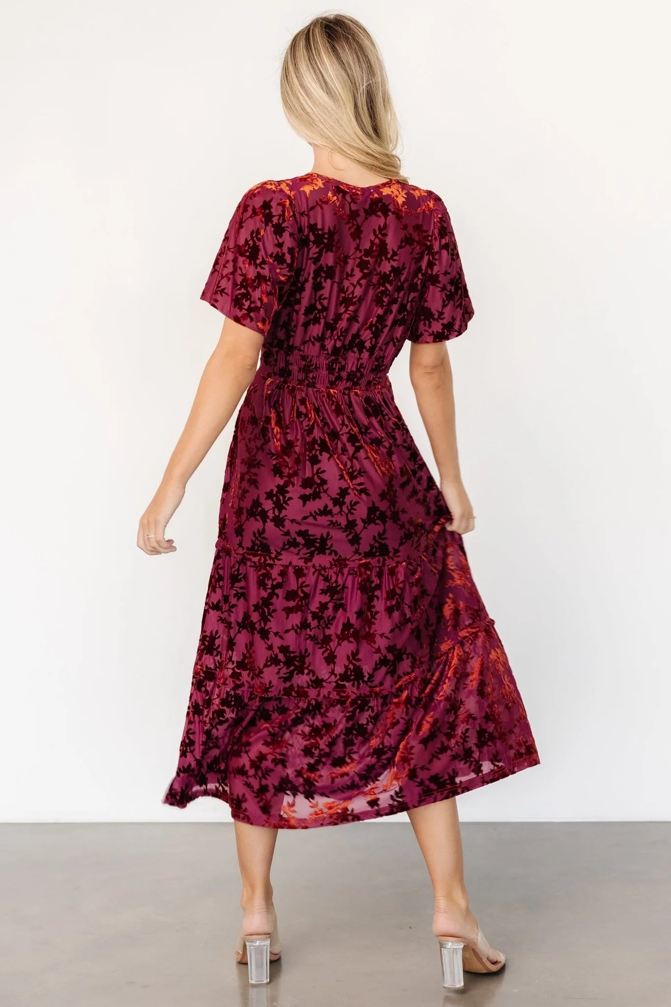 Bronwyn Velvet Dress | Rust