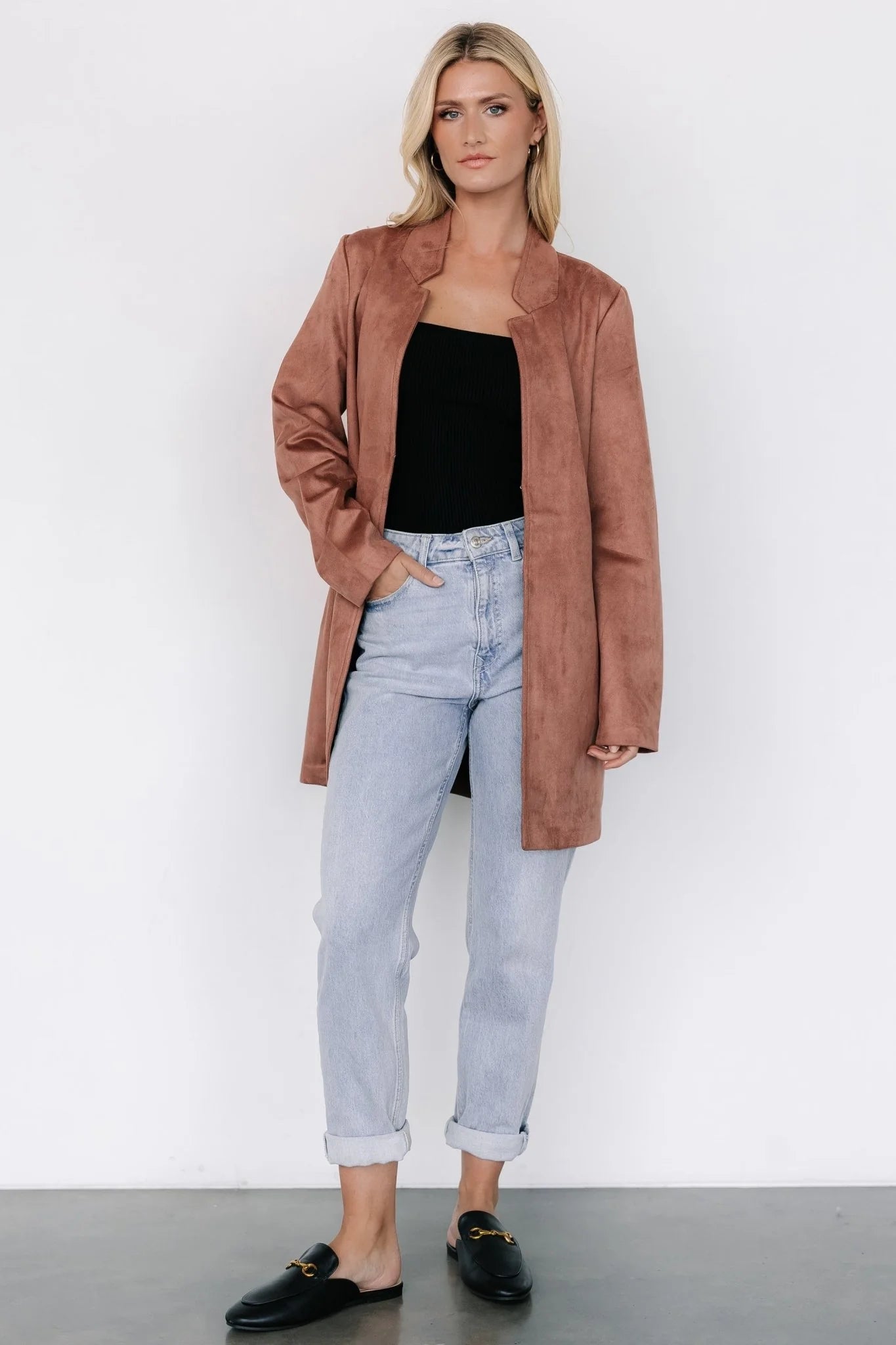 Queenie Faux Suede Jacket | Dusty Clove