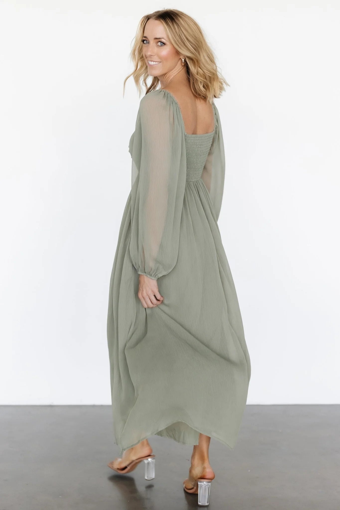 Dione Midi Dress | Dusty Olive