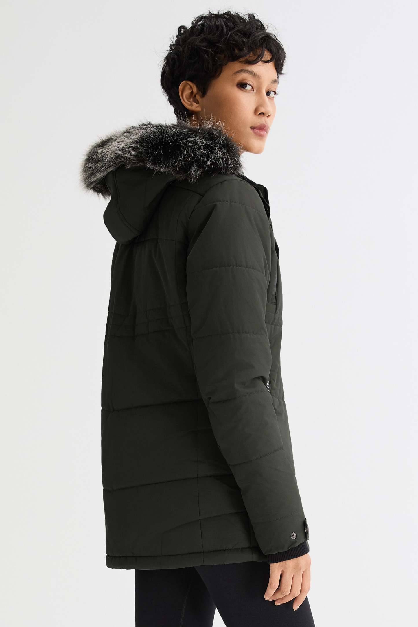 Faux Fur Hooded Mountain Parka Jacket