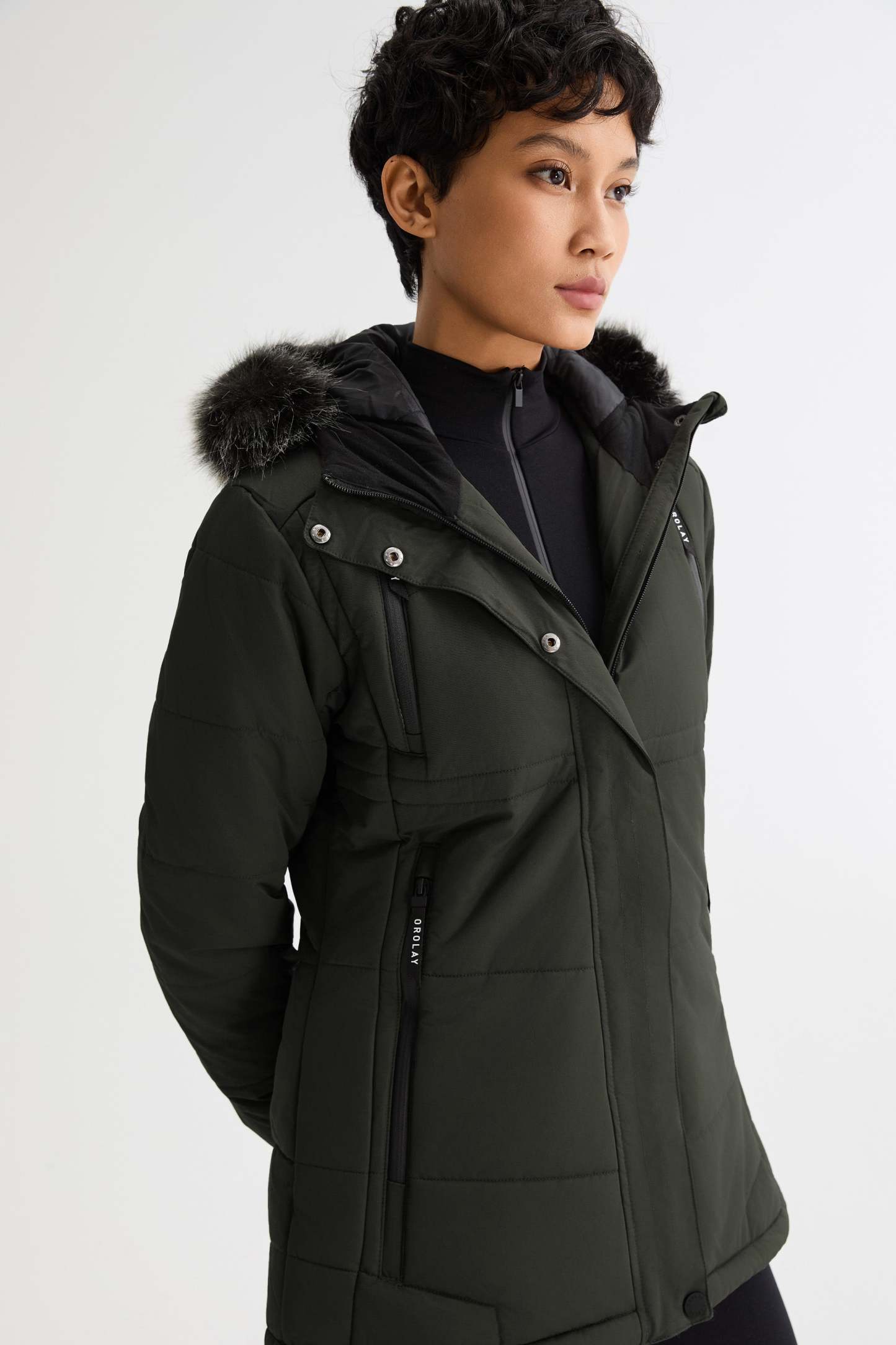 Faux Fur Hooded Mountain Parka Jacket