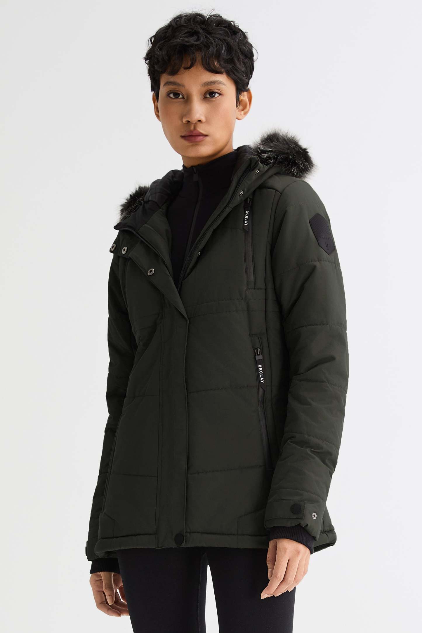 Faux Fur Hooded Mountain Parka Jacket