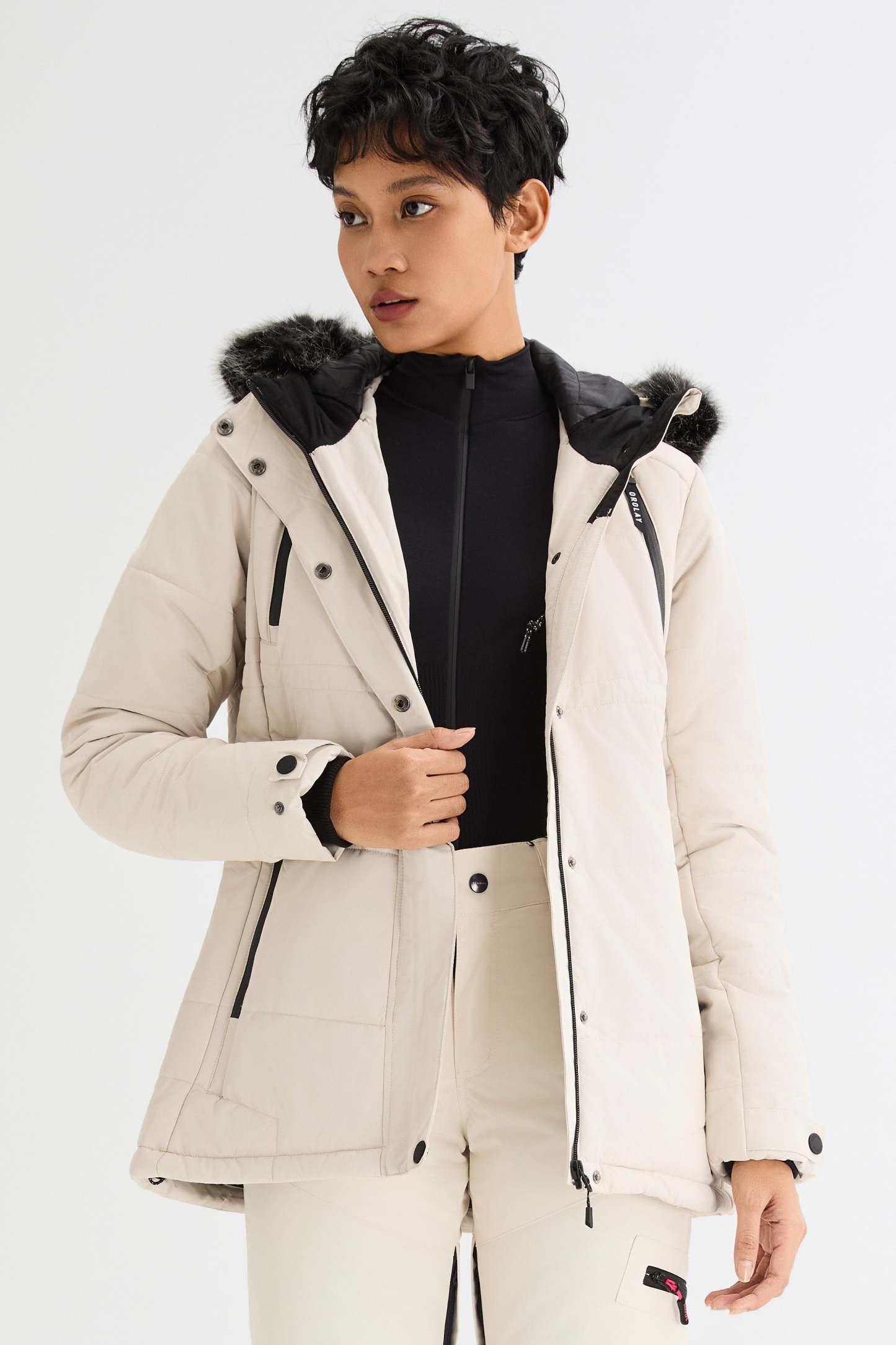 Faux Fur Hooded Mountain Parka Jacket