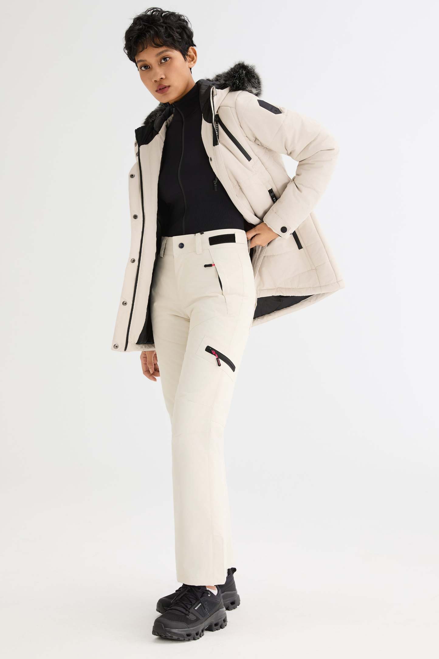 Faux Fur Hooded Mountain Parka Jacket