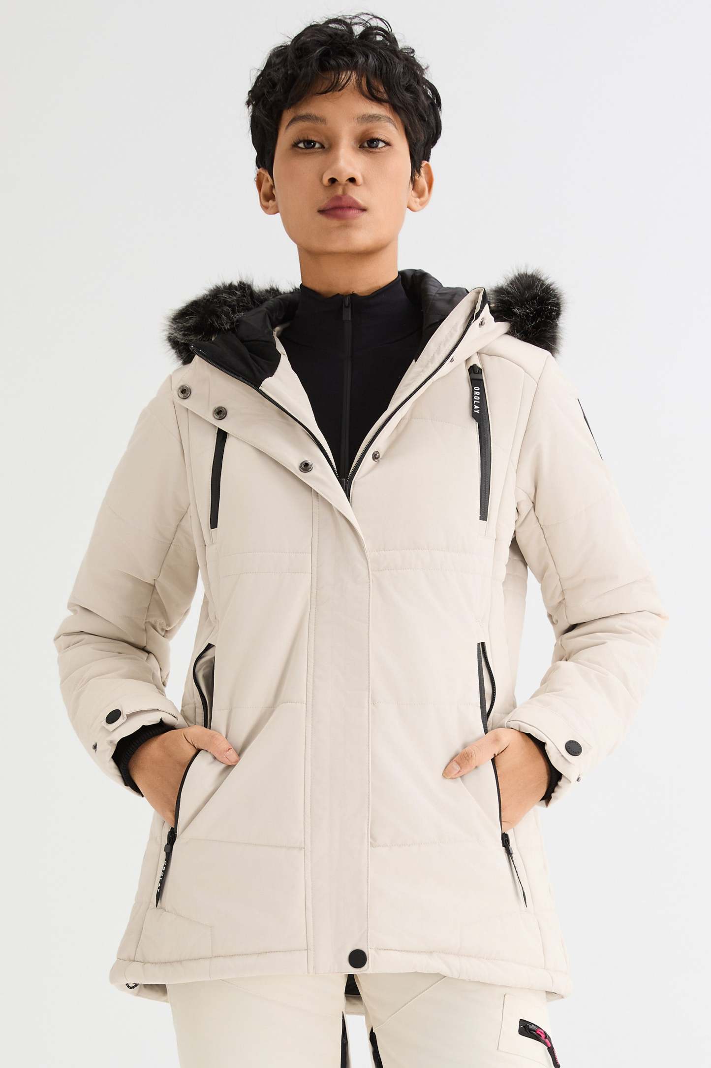 Faux Fur Hooded Mountain Parka Jacket