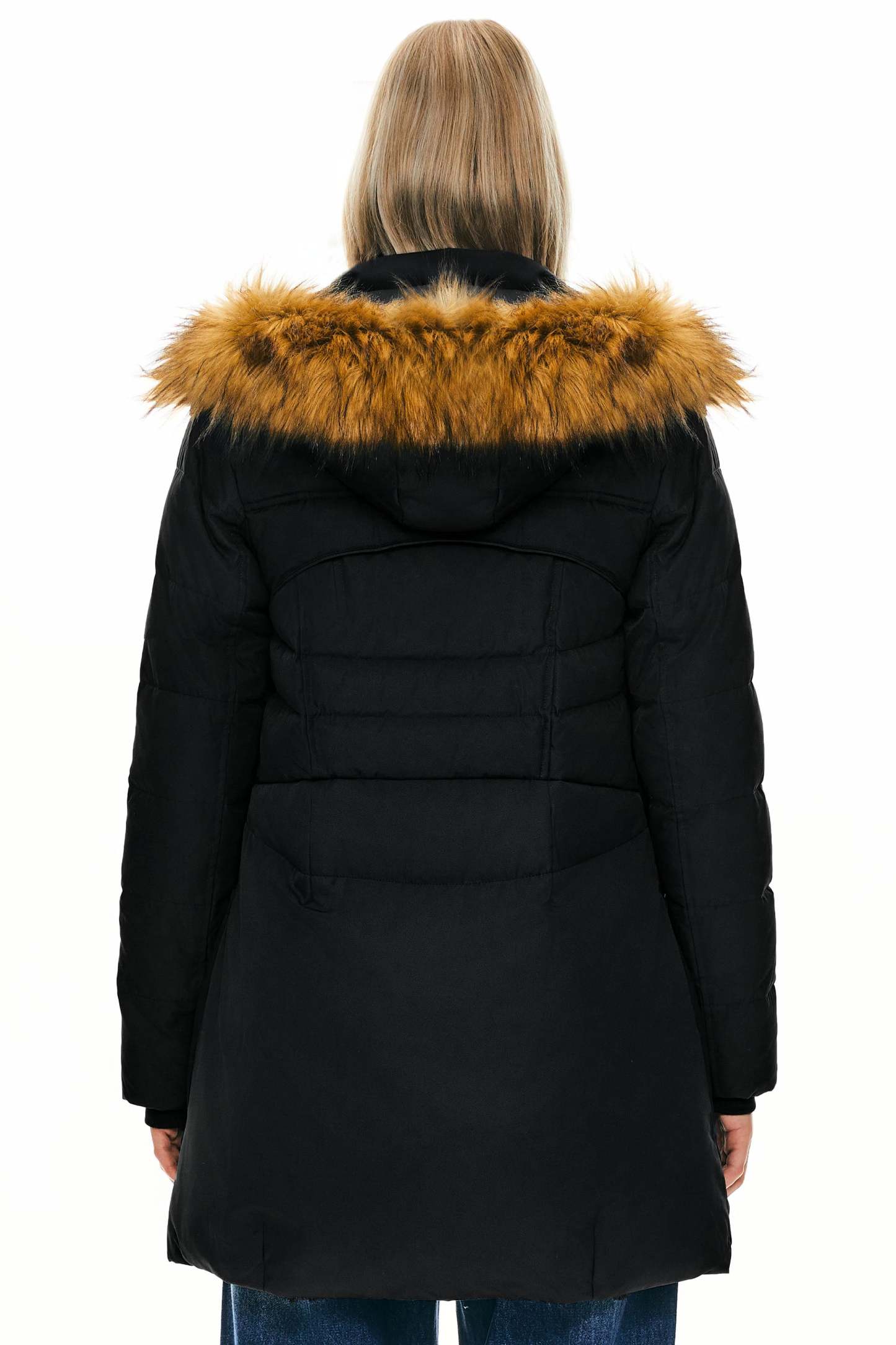Faux Fur Qulited Puffer Down Jacket