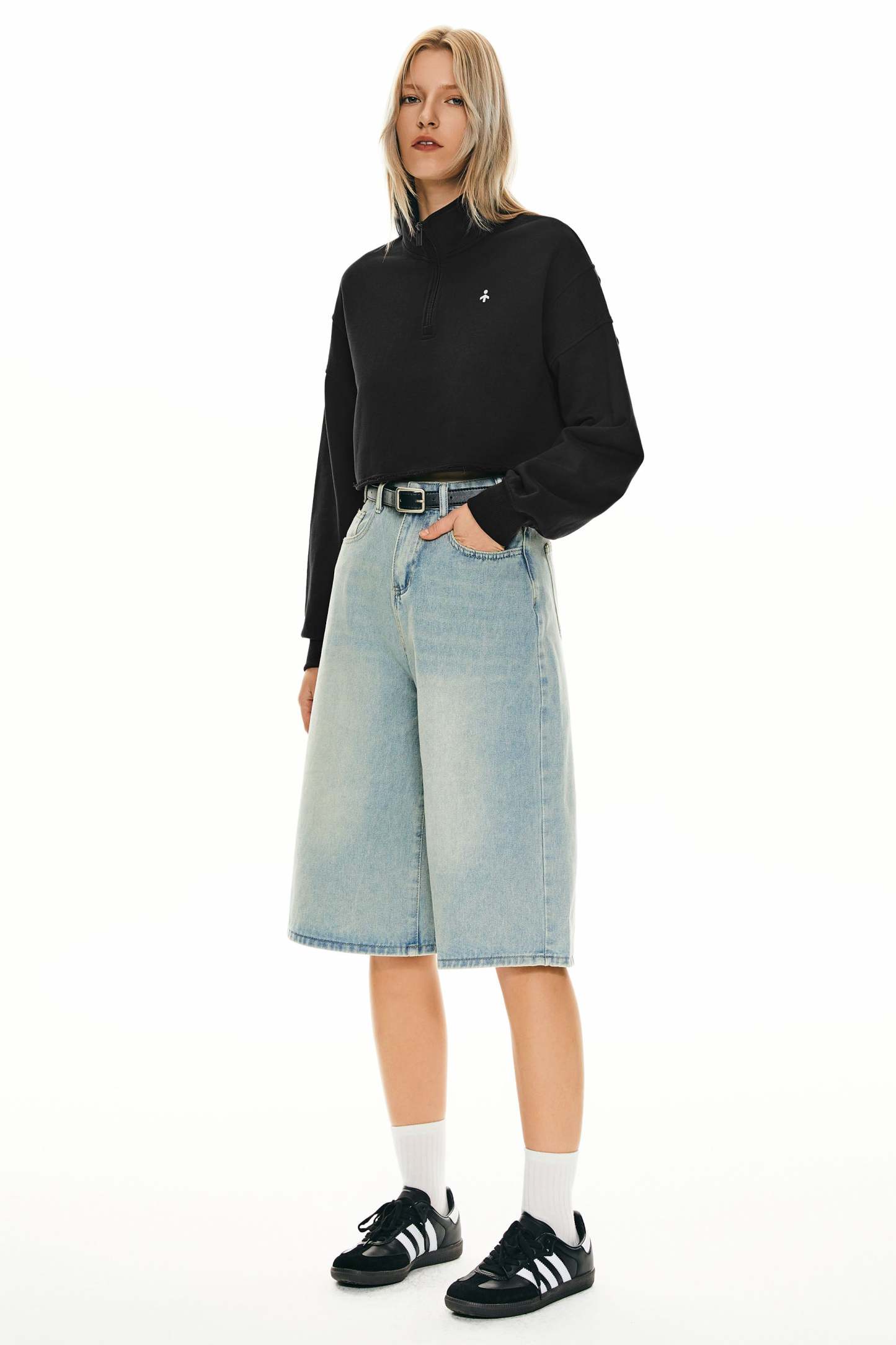 Half Zip Crop Sweatshirts