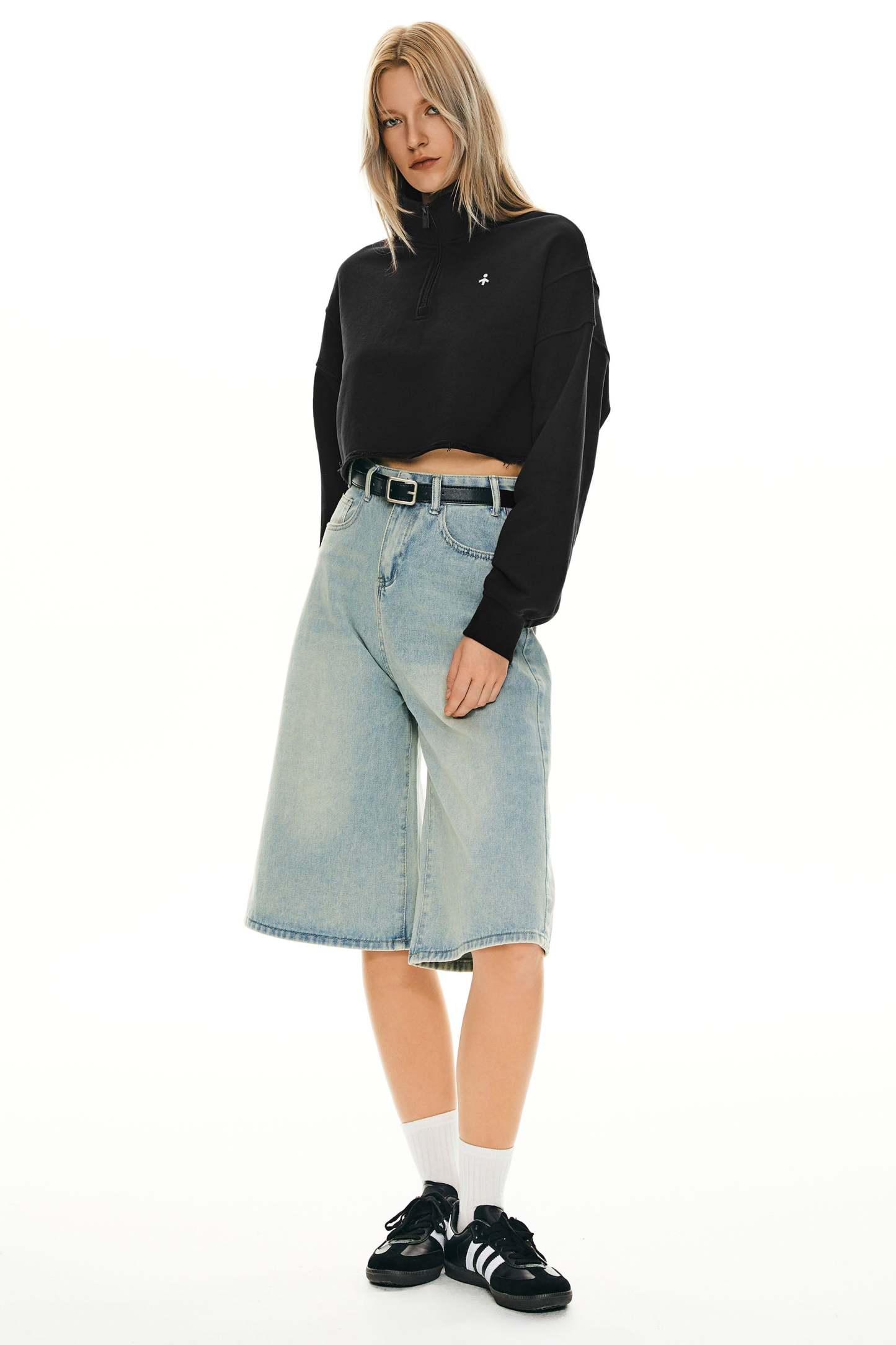 Half Zip Crop Sweatshirts