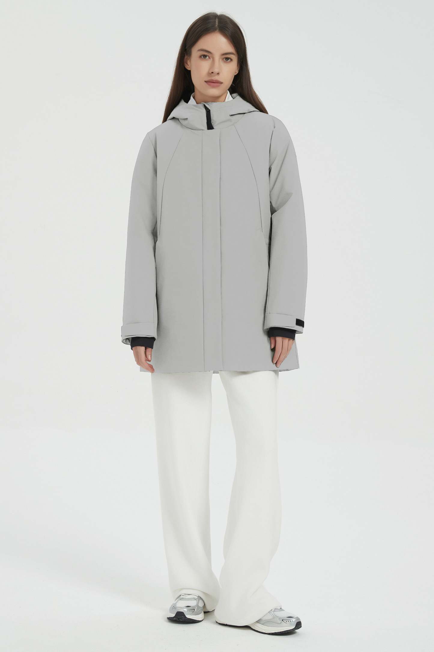 Hooded Winter Warm Parka Jacket Full Zip Lightweight