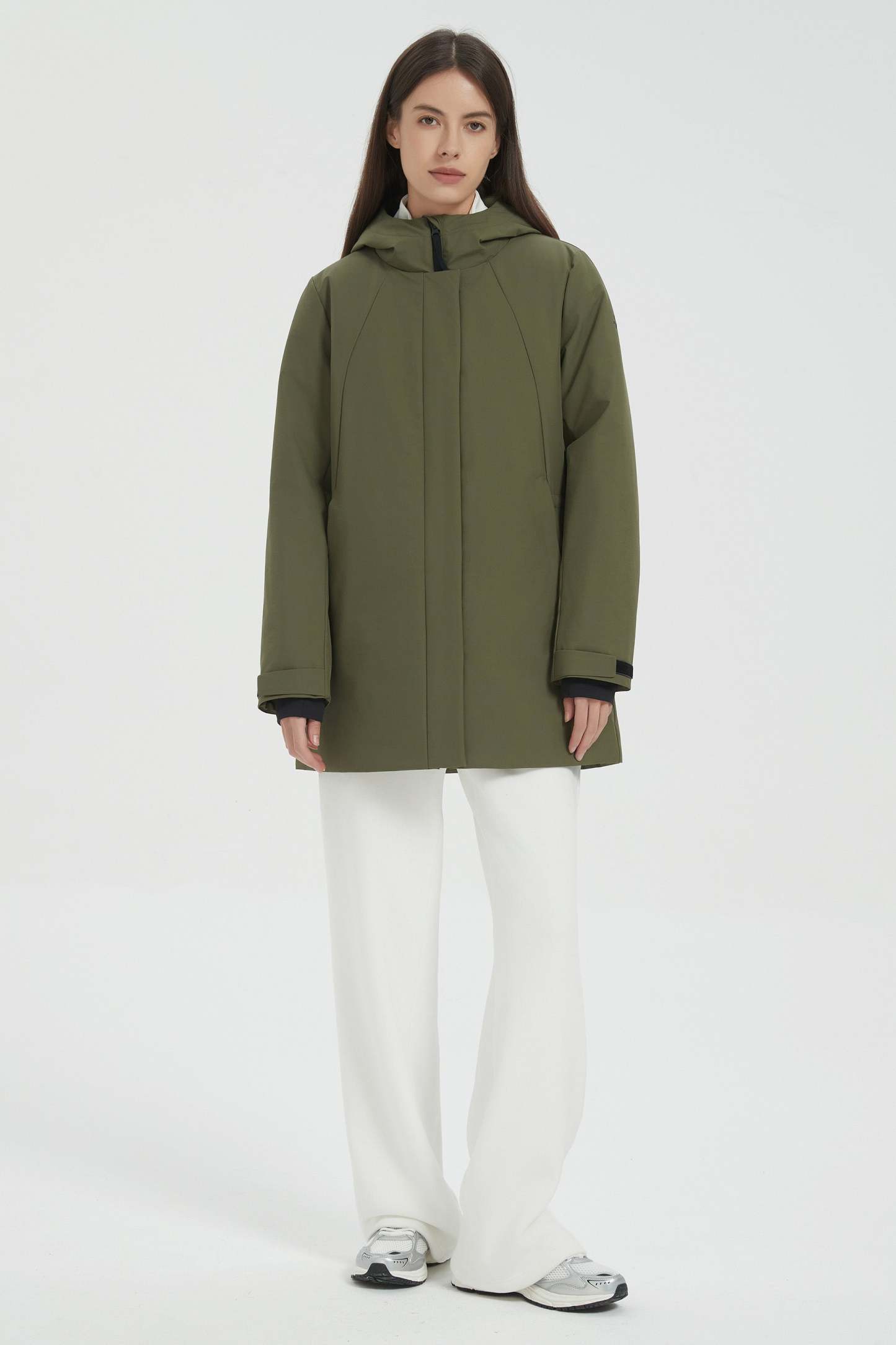 Hooded Winter Warm Parka Jacket Full Zip Lightweight