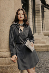 Abby Wool Blend Dress - Charcoal