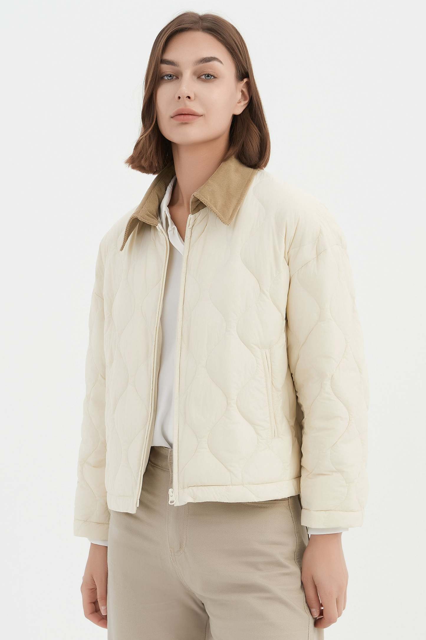 Lightweight Cropped Down Puffer Jacket