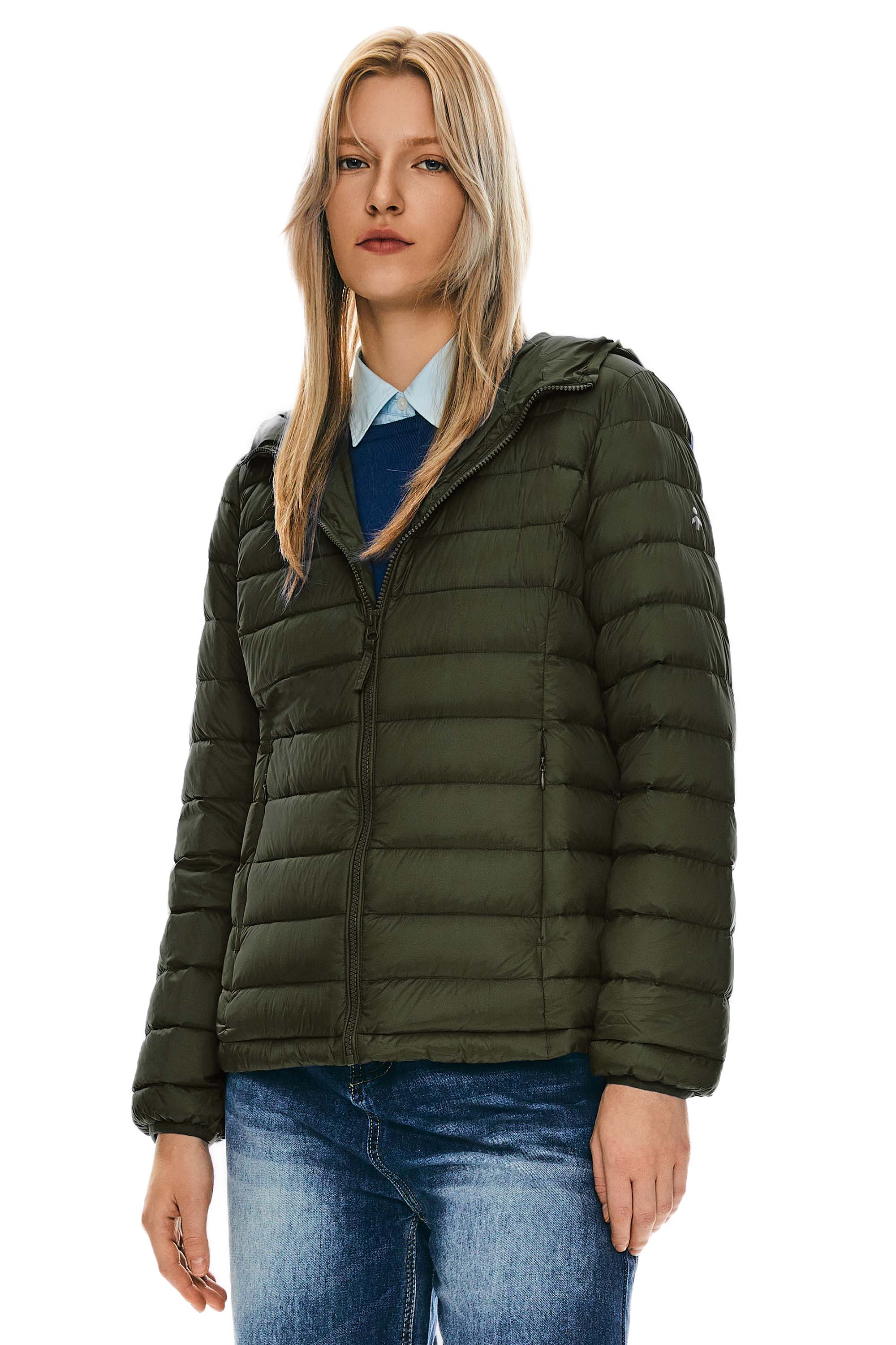 Lightweight Packable Down Jacket with Stand Collar with hood