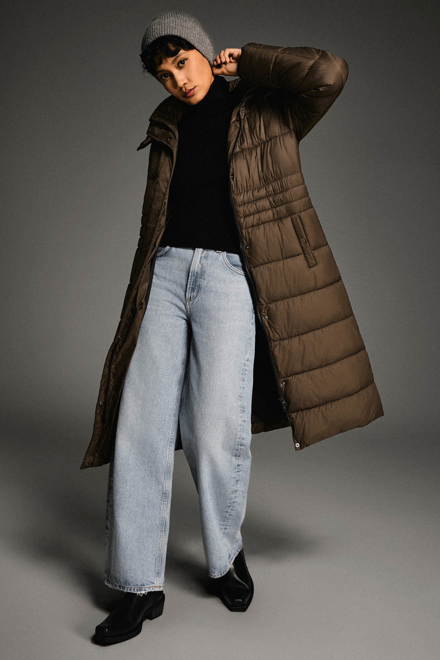 Long Hooded Quilted Lyrella Puffer Jacket