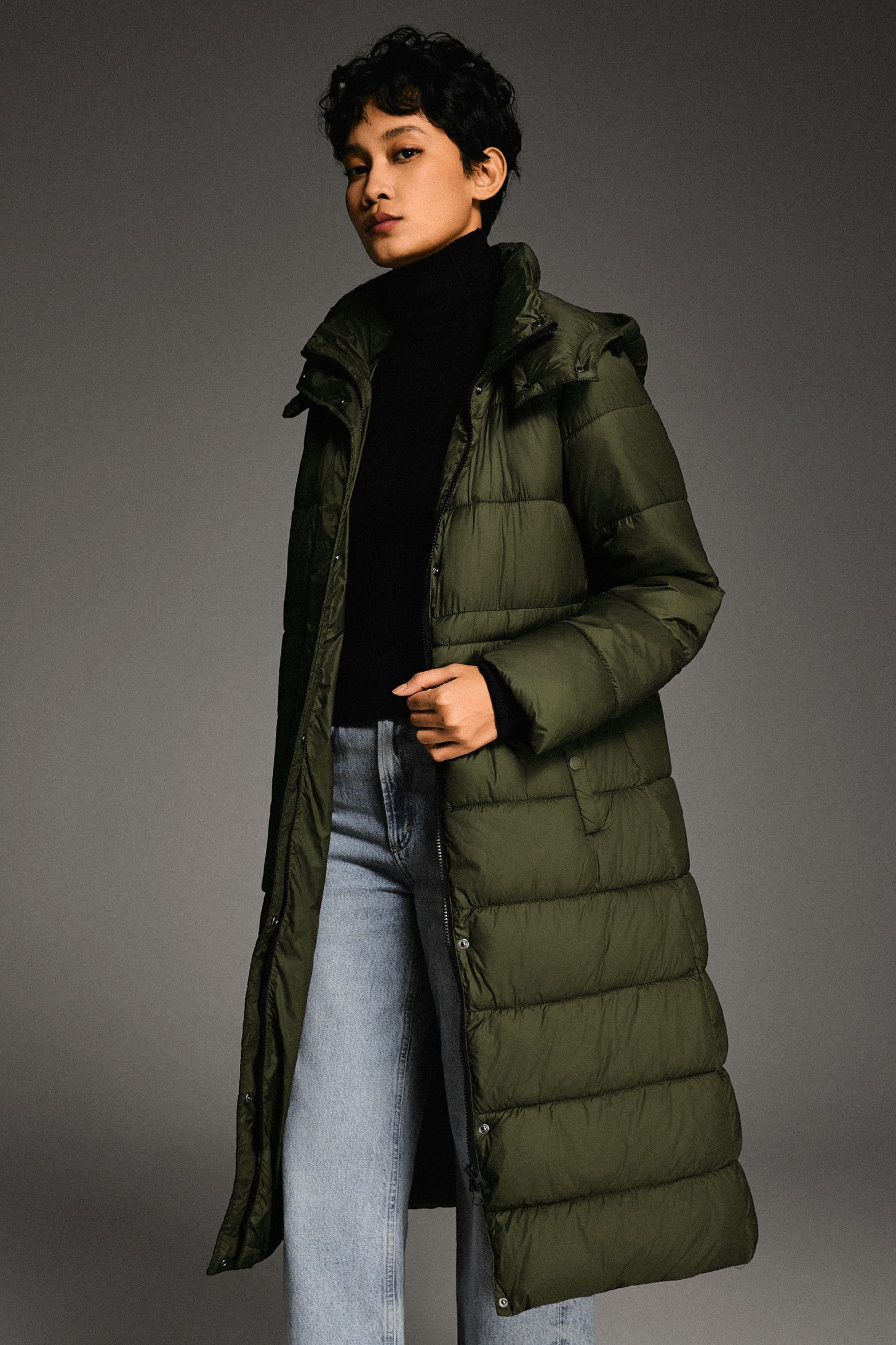 Long Hooded Quilted Lyrella Puffer Jacket