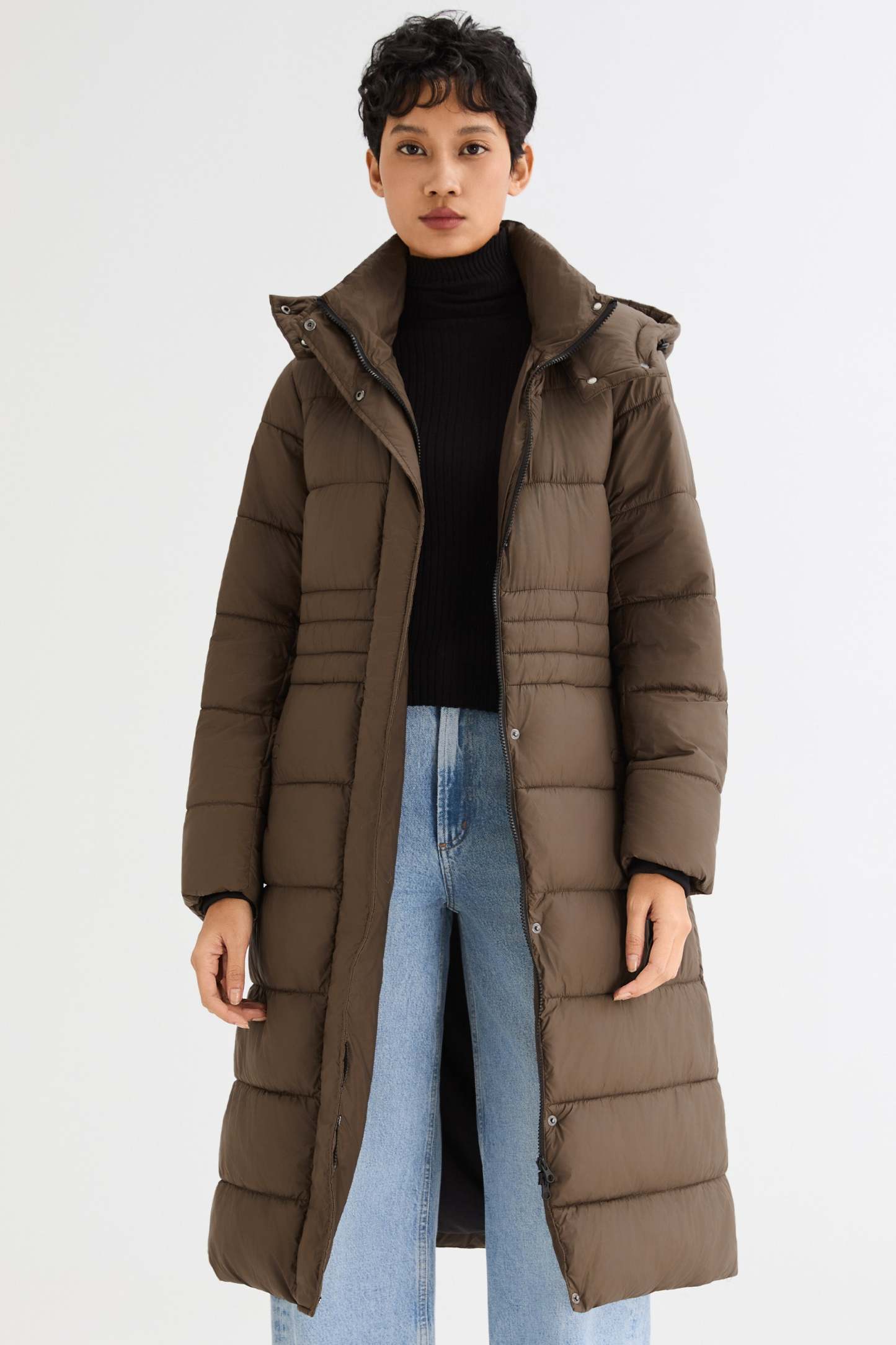 Long Hooded Quilted Lyrella Puffer Jacket