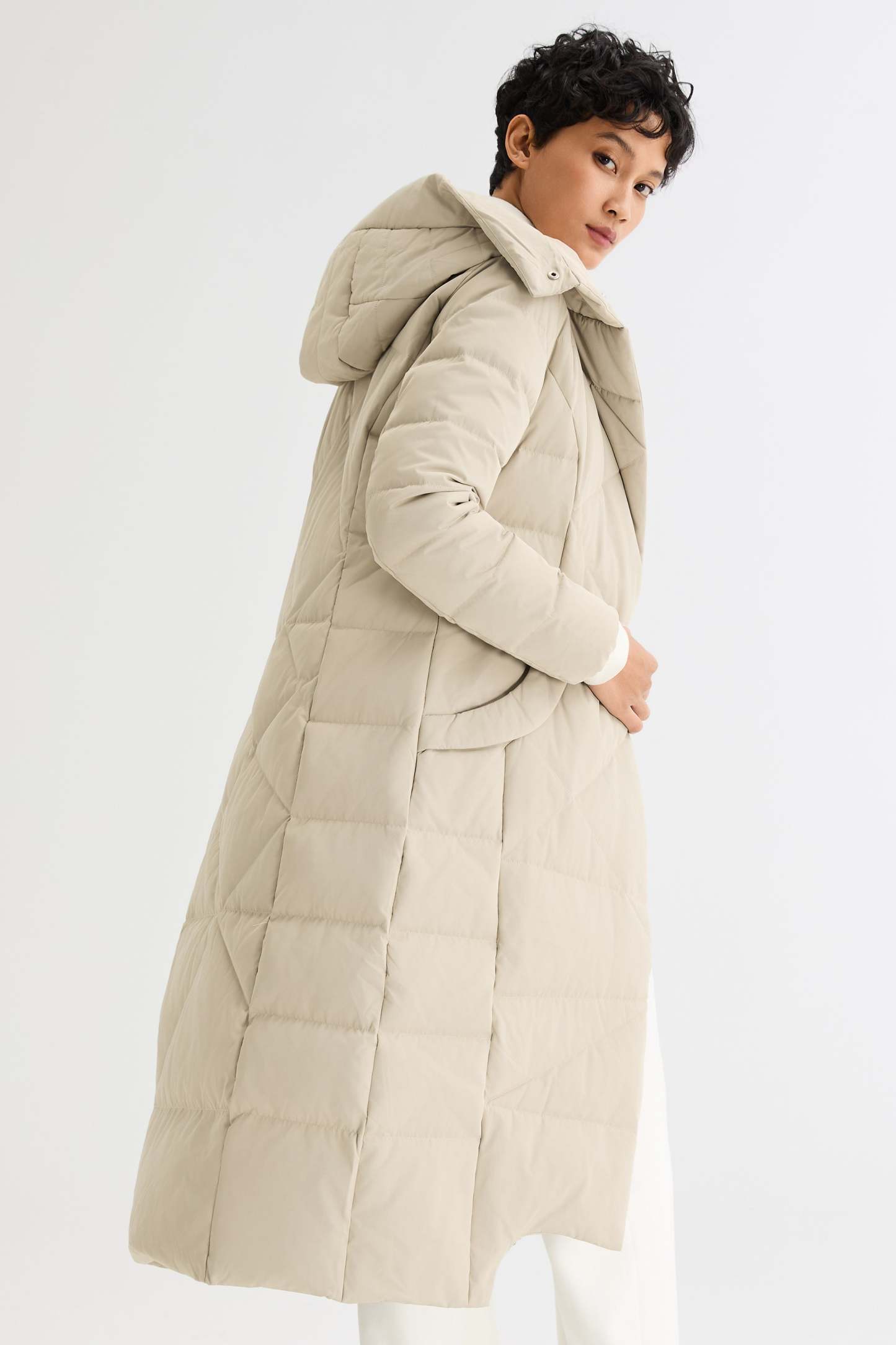 Long Maxi Down Coat with Hood