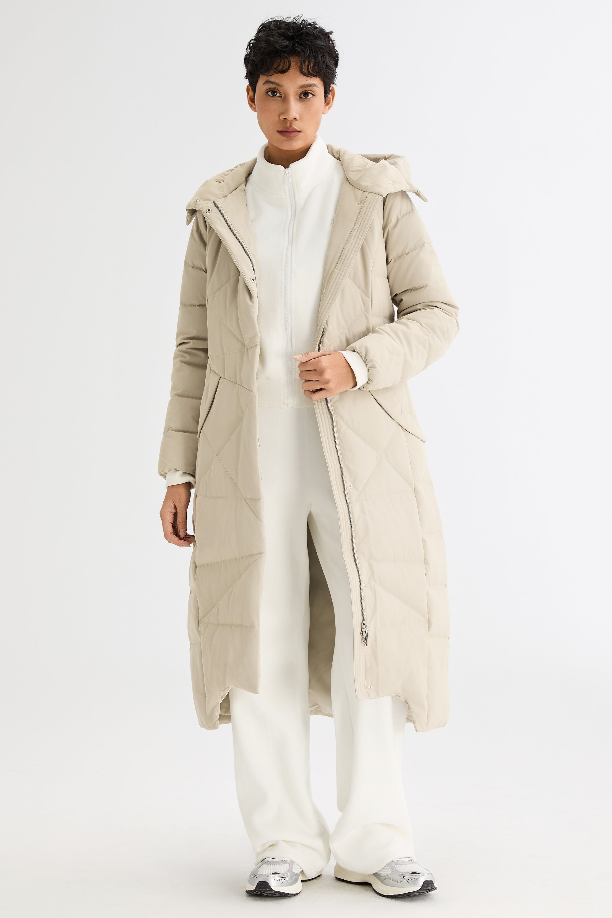 Long Maxi Down Coat with Hood
