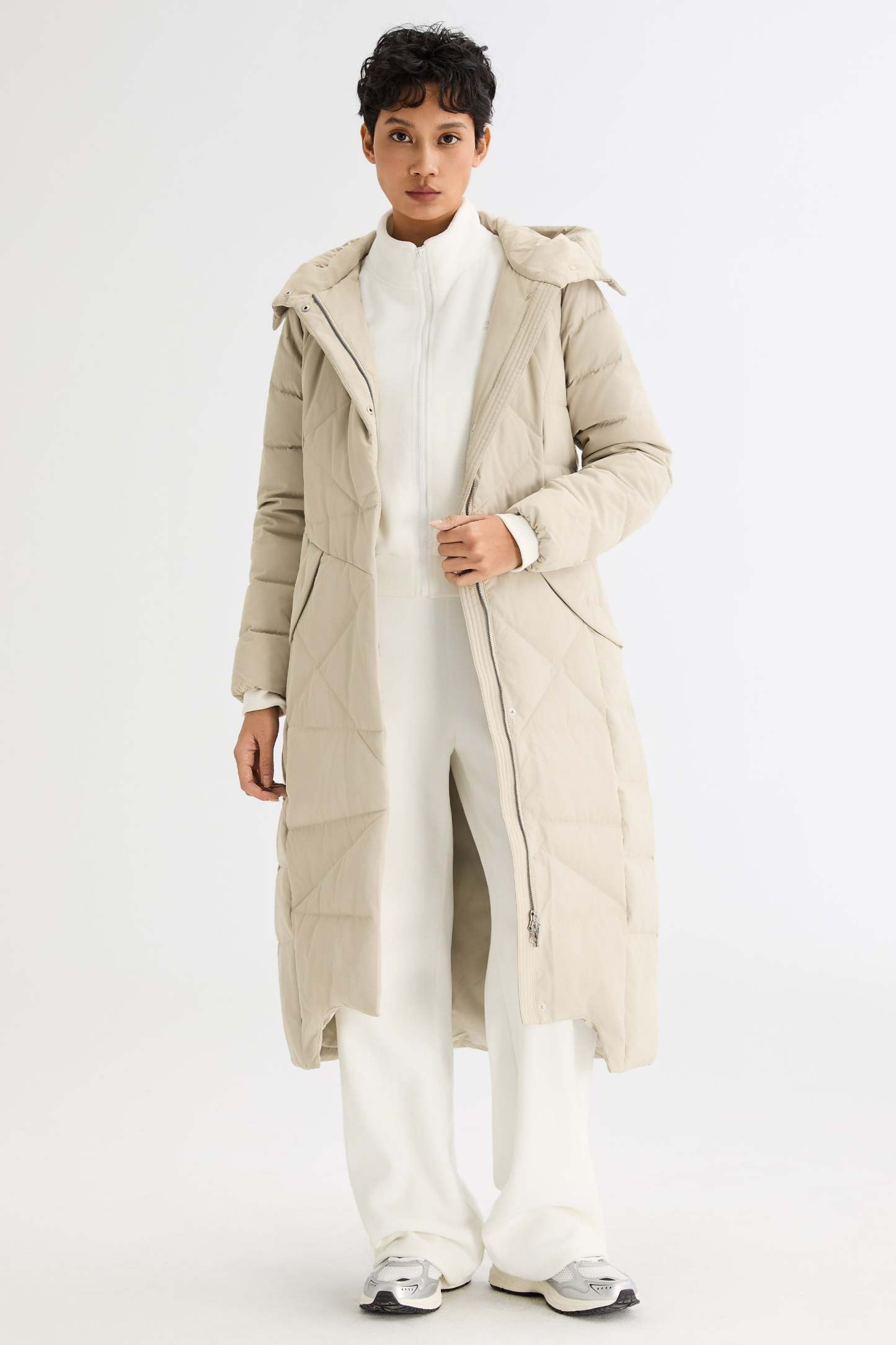 Long Maxi Down Coat with Hood