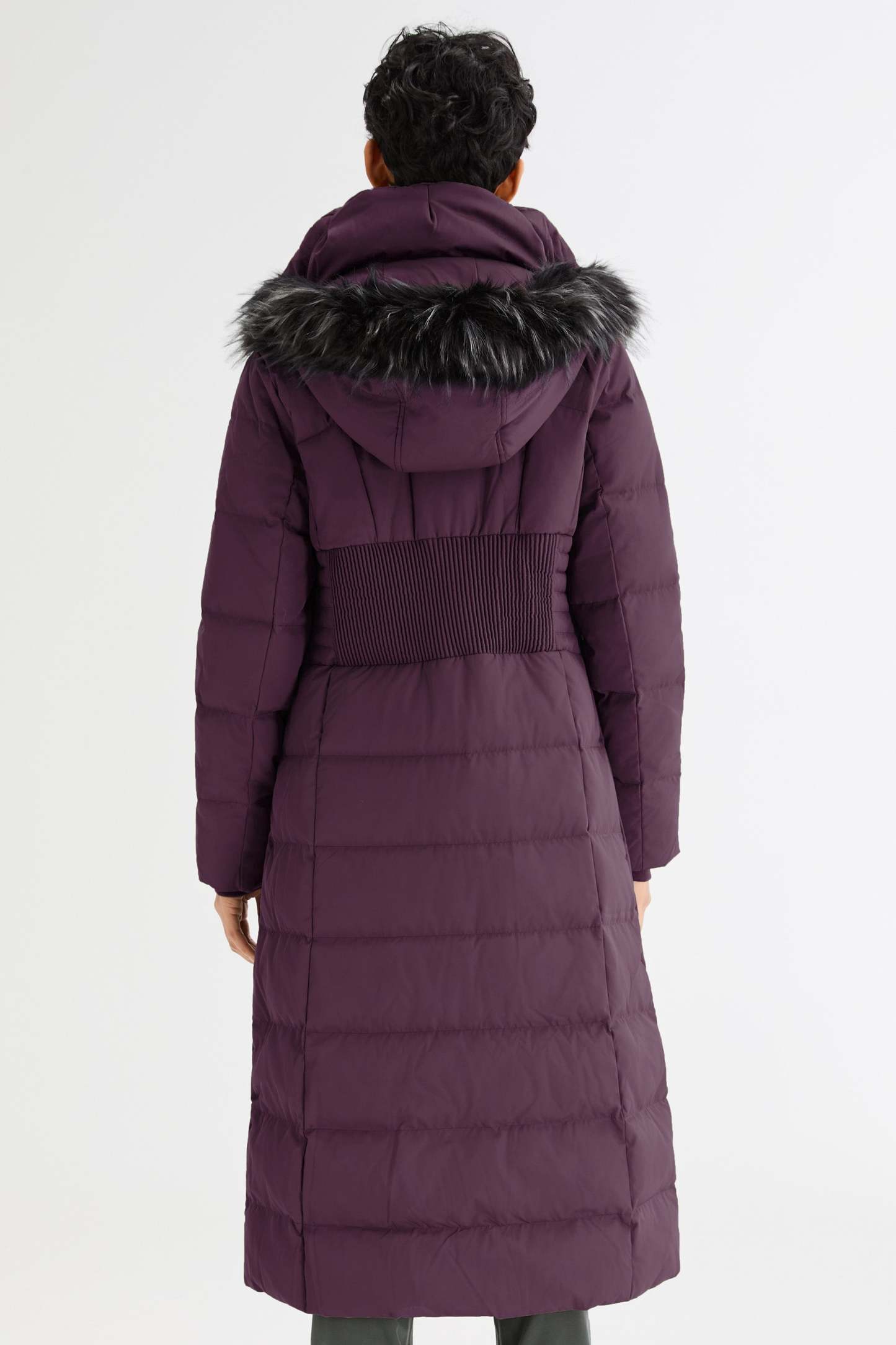 Long Puffer Down Coat with Hood Fur