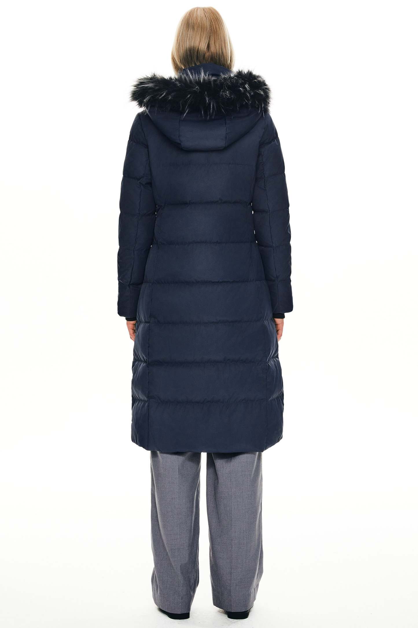 Long Puffer Faux Fur Hood Down Coat