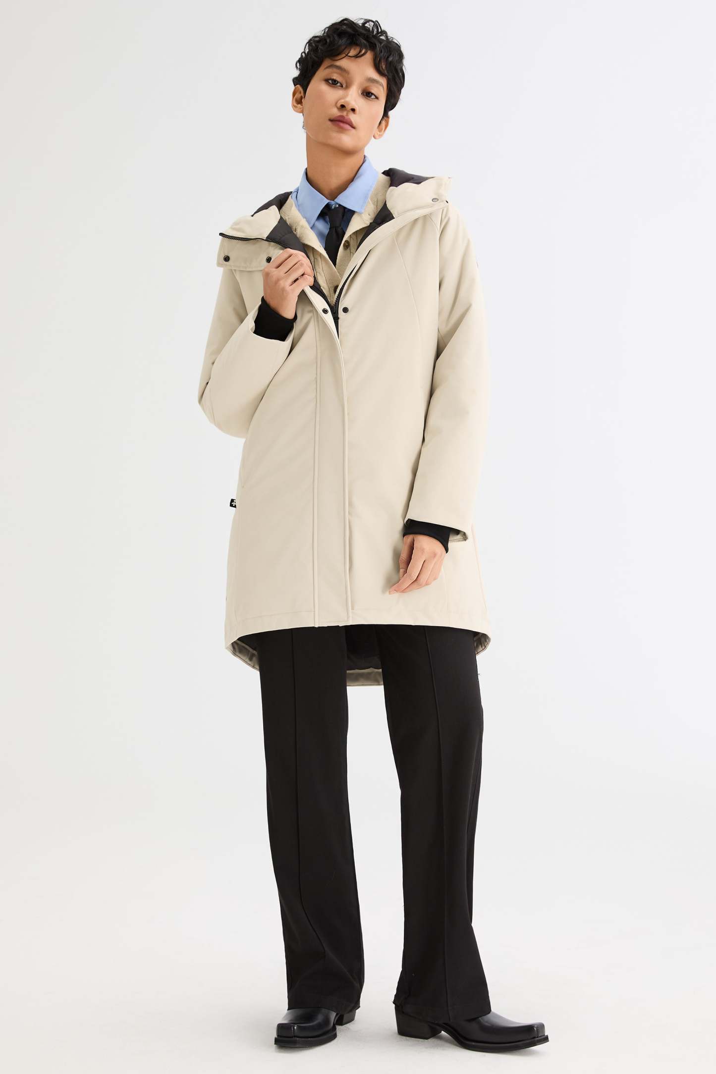 Mid-Length Windproof Parka Coat