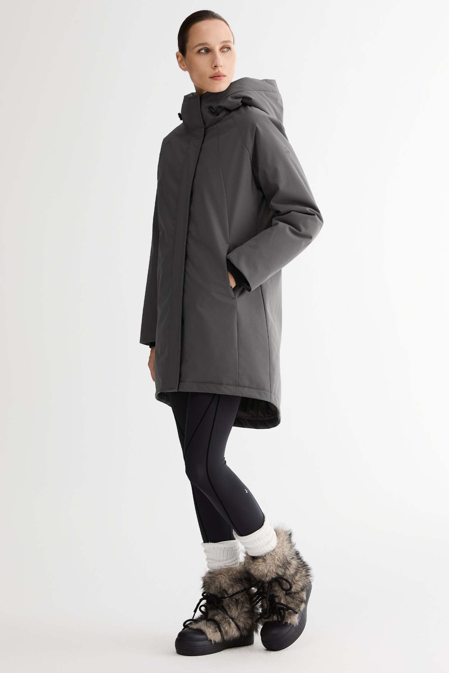 Mid-Length Windproof Parka Coat
