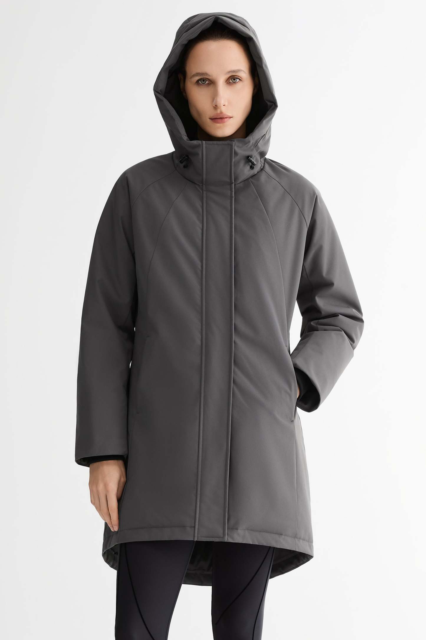 Mid-Length Windproof Parka Coat