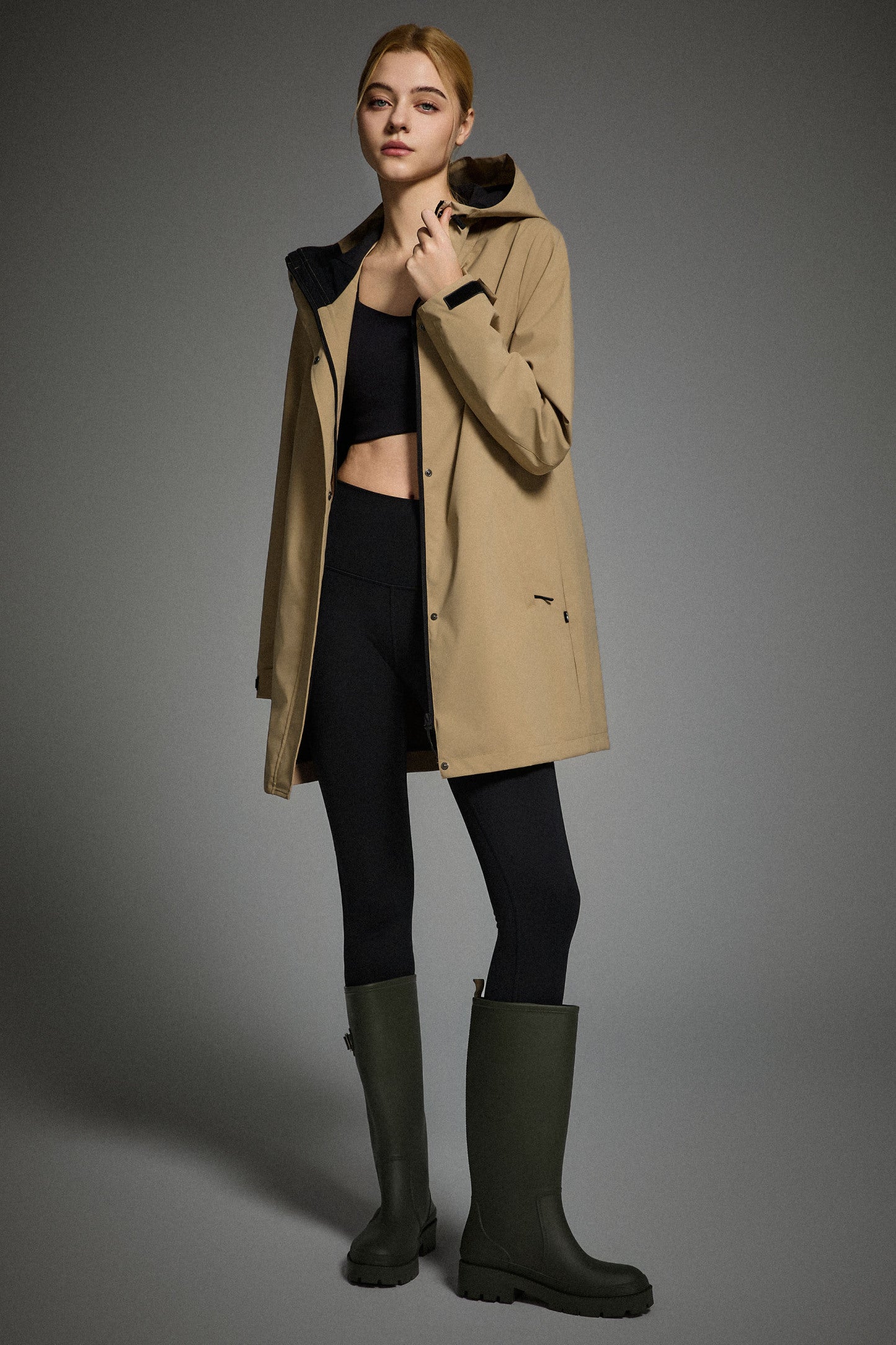 Mid-Length Waterproof Trench Jacket